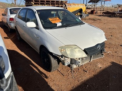 Impounded Vehicle: WHITE TOYOTA Registration: KBC349Q