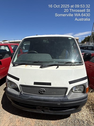 Impounded Vehicle: WHITE TOYOTA Registration: N/A