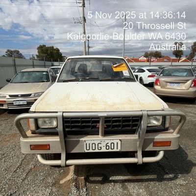 Impounded Vehicle: WHITE MITSUBISHI Registration: UOG601