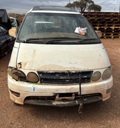 Impounded Vehicle: WHITE TOYOTA Registration: N/A