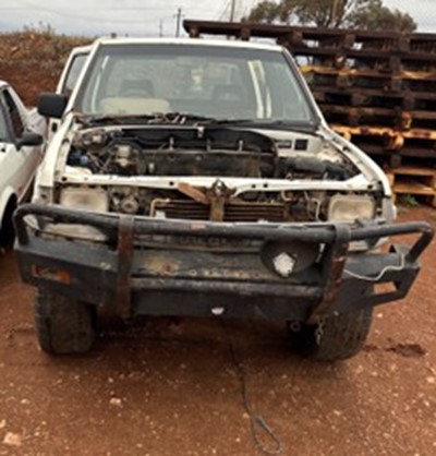 Impounded Vehicle: WHITE HOLDEN Registration: N/A