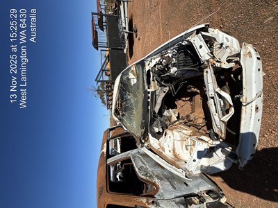 Impounded Vehicle: WHITE UNKNOWN Registration: N/A