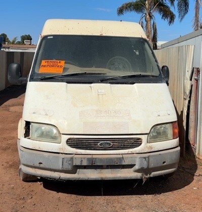 Impounded Vehicle: WHITE FORD Registration: N/A