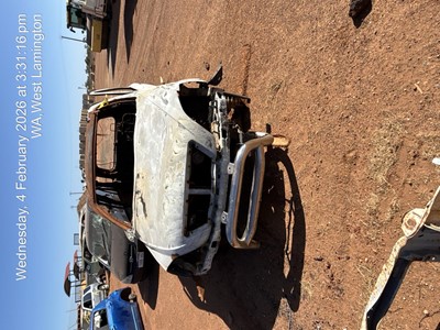 Impounded Vehicle: BURNT WRECK KIA SORENTO Registration: N/A