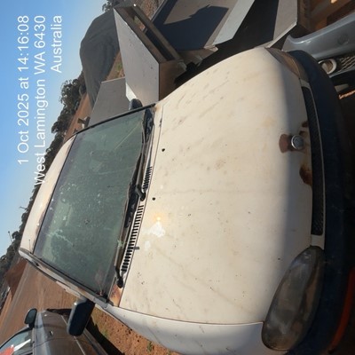 Impounded Vehicle: WHITE MAZDA Registration: N/A