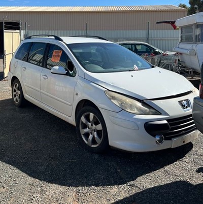 Impounded Vehicle: WHITE PEUGEOT Registration: 1PX3JX