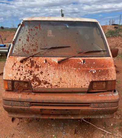 Impounded Vehicle: WHITE MITSUBISHI Registration: N/A