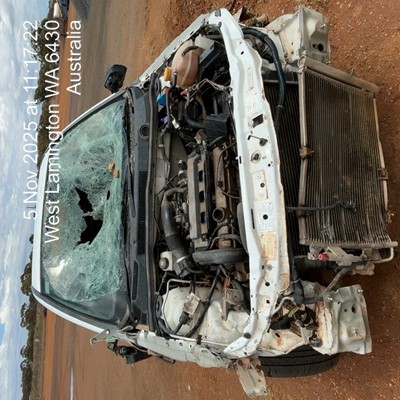 Impounded Vehicle: WHITE HOLDEN Registration: N/A