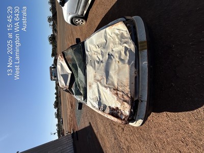 Impounded Vehicle: WHITE HOLDEN Registration: N/A