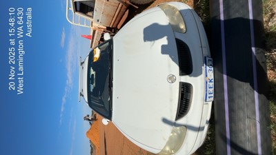 Impounded Vehicle: WHITE HOLDEN Registration: 1EEK363