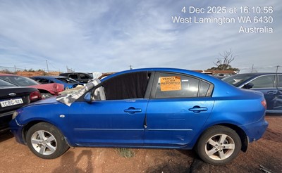 Impounded Vehicle: BLUE MAZDA Registration: 1DCC326