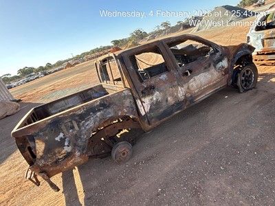 Impounded Vehicle: BURNT GREAT WALL Registration: N/A
