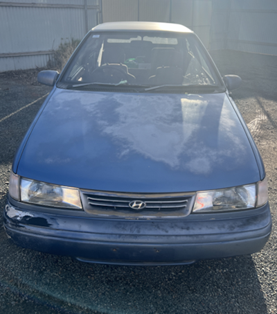 Impounded Vehicle: BLUE HYUNDAI Registration: N/A