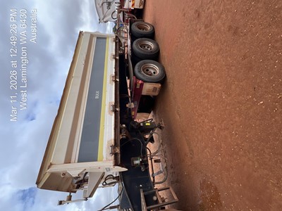 Impounded Vehicle: WHITE SIDE TIPPER Registration: N/A