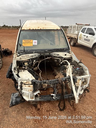 Impounded Vehicle: WHITE TOYOTA Registration: NONE